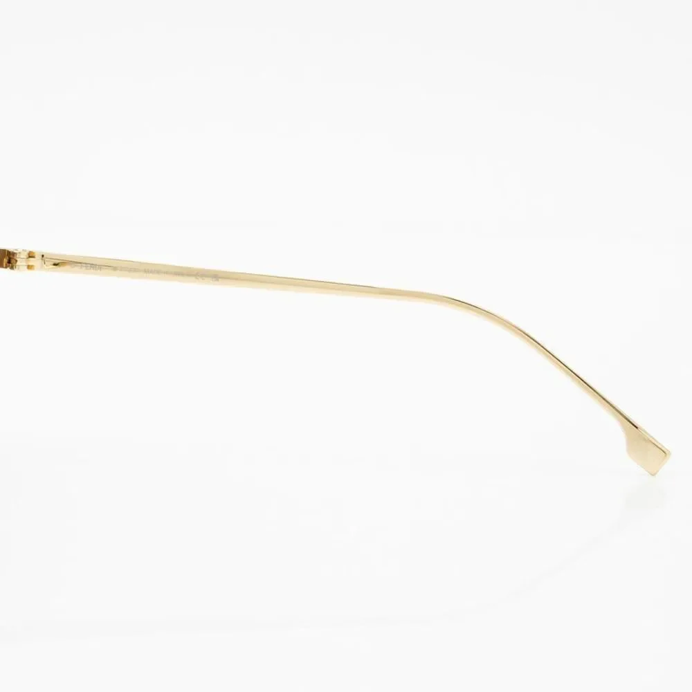 Fendi Mirrored Crystal F Gold Shield Sunglasses - Picture 4 of 5